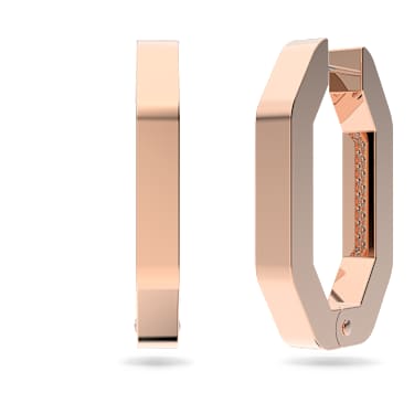 Dextera hoop earrings, Octagon shape, Medium, White, Rose gold-tone plated - Swarovski, 5634991