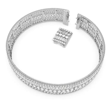 Hyperbola Halsband, Verschiedene Schliffe, Weiß, Rhodiniert - Swarovski, 5635347