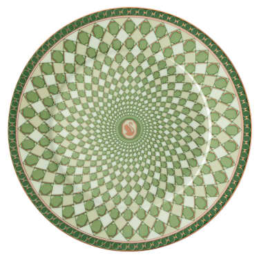 Signum bread plate, Porcelain, Green - Swarovski, 5635495