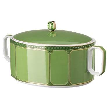 Posoda Signum, Porcelan, zelena - Swarovski, 5635498