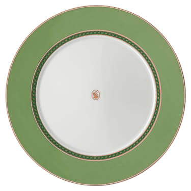 Piatto piano Signum, Porcellana, Verde - Swarovski, 5635500