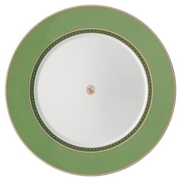 Signum dinner plate, Porcelain, Green - Swarovski, 5635500