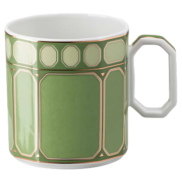 Ceașcă de cafea cu farfurie Signum, Porțelan, Verde - Swarovski, 5635503