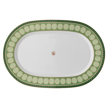Postrežni pladenj Signum, Porcelan, Veliki, zeleni - Swarovski, 5635504