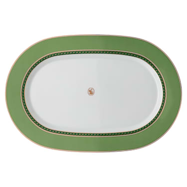 Signum platter plate, Porcelain, Small, Green - Swarovski, 5635513
