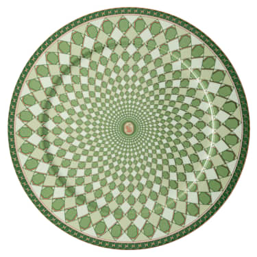 Postrežni krožnik Signum, Porcelan, zeleni - Swarovski, 5635514