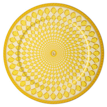 Signum service plate, Porcelain, Large, Yellow - Swarovski, 5635522