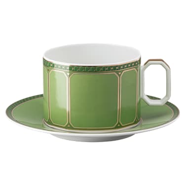 Chávena com pires Signum, Porcelana, Verde - Swarovski, 5635526