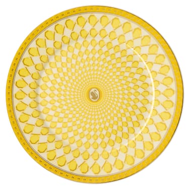 Signum bread plate, Porcelain, Yellow - Swarovski, 5635530