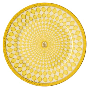 Signum bread plate, Porcelain, Yellow - Swarovski, 5635530