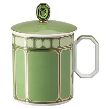Taza con tapa Signum, Porcelana, Verde - Swarovski, 5635532