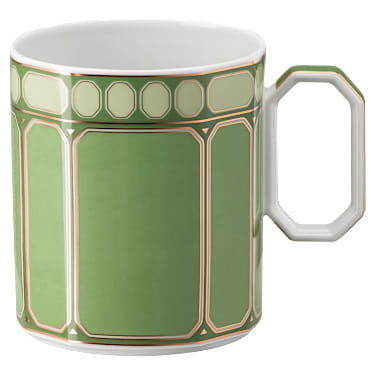 Lonček s pokrovom Signum, Porcelan, zeleni - Swarovski, 5635532