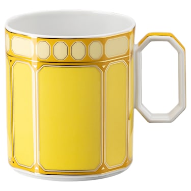Signum mug with lid, Porcelain, Yellow - Swarovski, 5635536