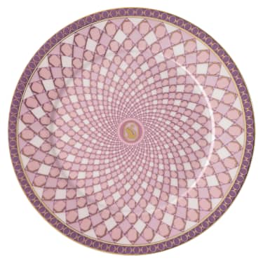 Signum bread plate, Porcelain, Pink - Swarovski, 5635537