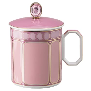 Signum Tasse mit Deckel, Porzellan, Rosa - Swarovski, 5635539