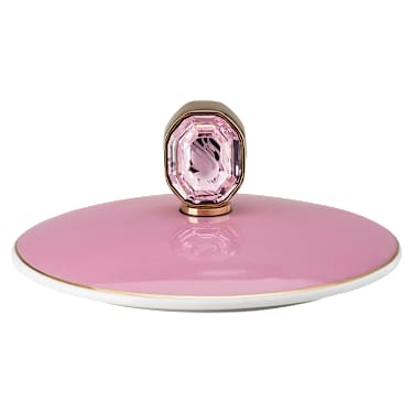 Signum Kapaklı kupa, Porselen, Pembe - Swarovski, 5635539