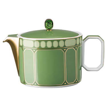 Bule de chá Signum, Porcelana, Pequena, Verde | Swarovski