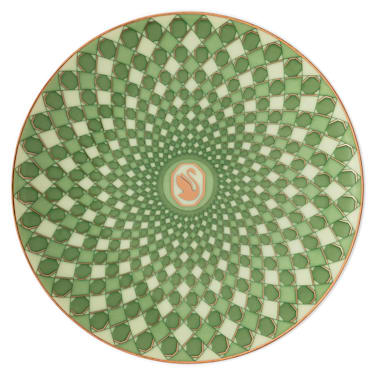 Signum plate, Porcelain, Small, Green - Swarovski, 5635545