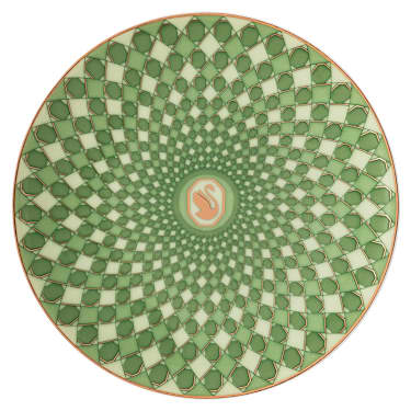 Signum Teller, Porzellan, Klein, Grün - Swarovski, 5635545