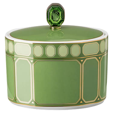 Cukiernica Signum, Porcelana, Zielona - Swarovski, 5635560