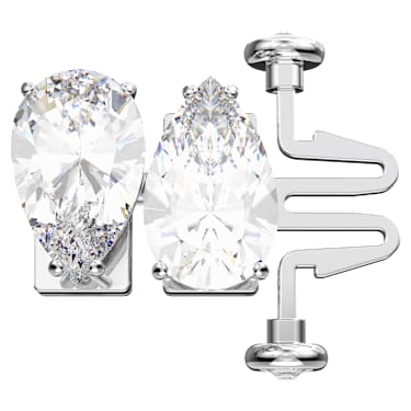 Matrix extender, Pear cut, White, Rhodium plated - Swarovski, 5635628