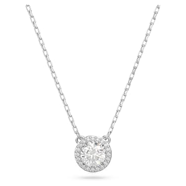 Obesek Una Angelic, Okrogli rez, Pavé, Bel, Prevleka iz rodija - Swarovski, 5636264