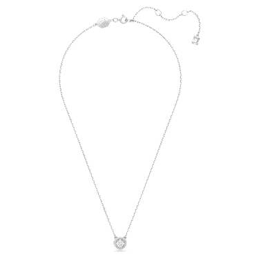 Una Angelic pendant, Round cut, Pavé, White, Rhodium plated - Swarovski, 5636264