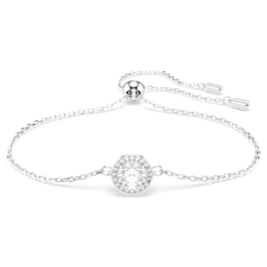 Una Angelic 手链, 圆形切割, 白色, 镀铑 - Swarovski, 5636266