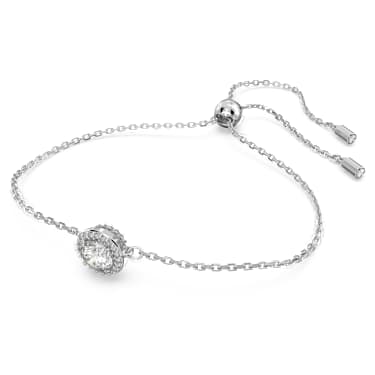 Una Angelic bracelet, Round cut, White, Rhodium plated - Swarovski, 5636266