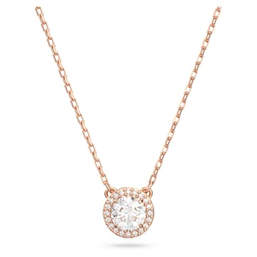 Pendentif Una Angelic, Taille ronde, Pavé, Blanc, Doré à l’or rose 18 carats (750/1000) - Swarovski, 5636272