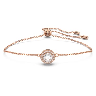 Una Angelic ブレスレット, ラウンドカット, ホワイト, ローズゴールドトーン・プレーティング - Swarovski, 5636273