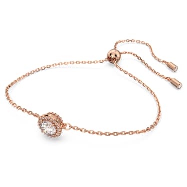 Una Angelic bracelet, Round cut, White, Rose gold-tone plated - Swarovski, 5636273
