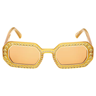 Occhiali da sole, Forma ottagonale, Pavé, SK0345 39E, Arancioni - Swarovski, 5636332