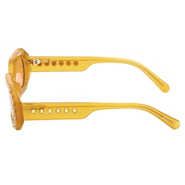 Sluneční brýle, Osmihranný tvar, Pavé, SK0345 39E, Oranžová - Swarovski, 5636332