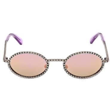 Lunettes de soleil, Forme ovale, Pavé, SK0340 08Y, Noires - Swarovski, 5636333