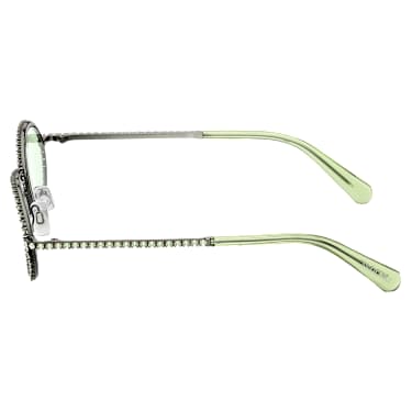 Gafas de sol, Forma ovalada, Pavé, SK0340 08N, Verdes - Swarovski, 5636334