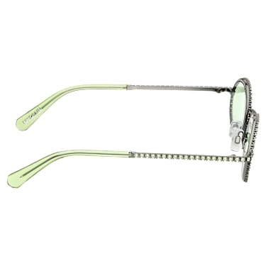 Gafas de sol, Forma ovalada, Pavé, SK0340 08N, Verdes - Swarovski, 5636334
