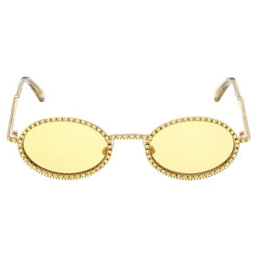 Zonnebril, Ovale vorm, Pavé, SK0340 32L, Geel - Swarovski, 5636335