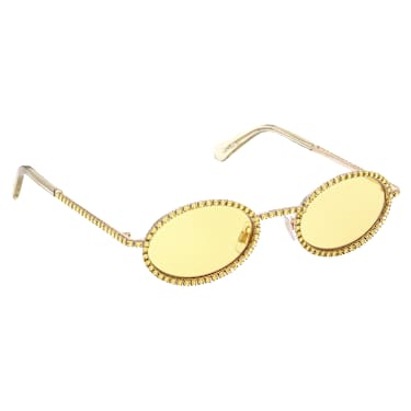 Sončna očala, Ovalna oblika, Pavé, SK0340 32L, Rumena - Swarovski, 5636335