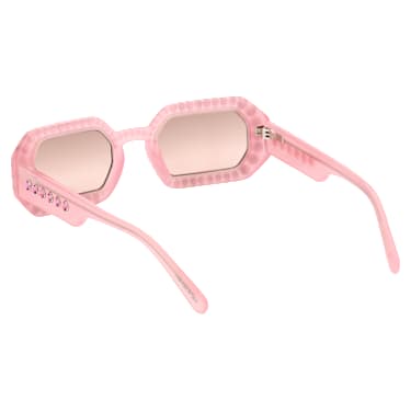 Occhiali da sole, Forma ottagonale, Pavé, SK0345 72U, Rosa - Swarovski, 5636336