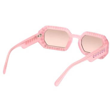 Sunglasses, Octagon shape, Pavé, SK0345 72U, Pink - Swarovski, 5636336