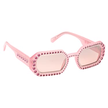 Occhiali da sole, Forma ottagonale, Pavé, SK0345 72U, Rosa - Swarovski, 5636336