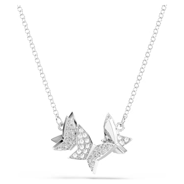 Collier Idyllia Lilia, Papillon, Blanc, Métal rhodié - Swarovski, 5636421