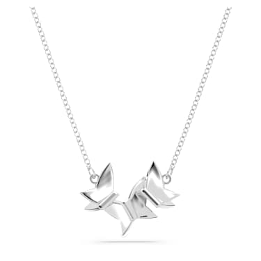 Collana Idyllia Lilia, Farfalla, Bianca, Placcato rodio - Swarovski, 5636421