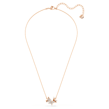 Idyllia Lilia necklace, Butterfly, White, 18K rose gold finish - Swarovski, 5636422