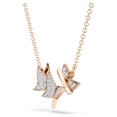 HCTCPALS Collana Donna Con Ciondolo A Forma Di Corno Italiano, Farfalla, Volpe, Fiore – Placcato Argento/Oro 14K, Delicato