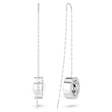 Visací náušnice Dextera, Dlouhé, Bílá, Pokoveno rhodiem - Swarovski, 5636435