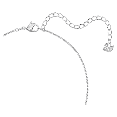 Collana Lovely, Cuore, Bianca, Placcato rodio - Swarovski, 5636444