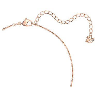 Verižica Lovely, Srce, Bela, V videzu rožnatega zlata 18K - Swarovski, 5636445