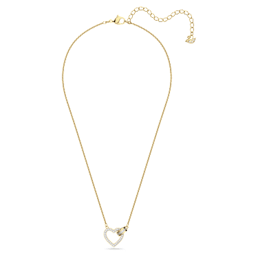 Lovely 네크리스, 하트, 화이트, 골드 톤 플래팅 - Swarovski, 5636449
